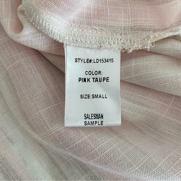 Sage the Label lightweight robe pink taupe striped attached belt semi sheer - Picture 8 of 8